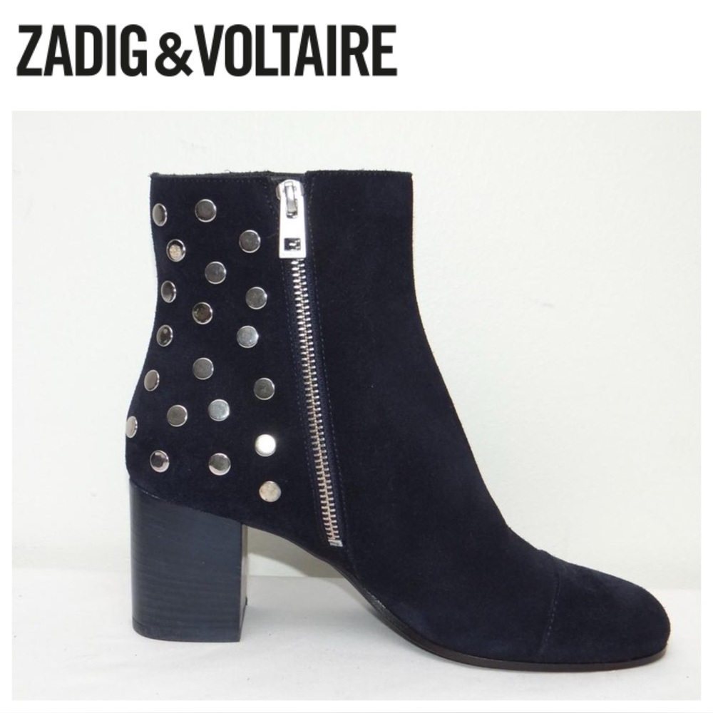 Zadig & Voltaire Studded suede Ankle Boots Size 37